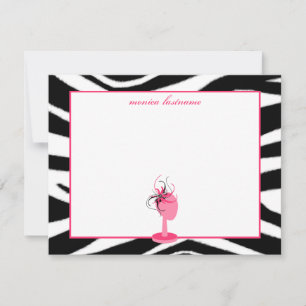 Cartão De Notas Placa de Fascinador e Chapéu Imprimida Zebra