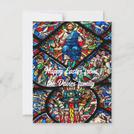 Cartão De Notas Placa de Felz pascoa de vidro com texto editável