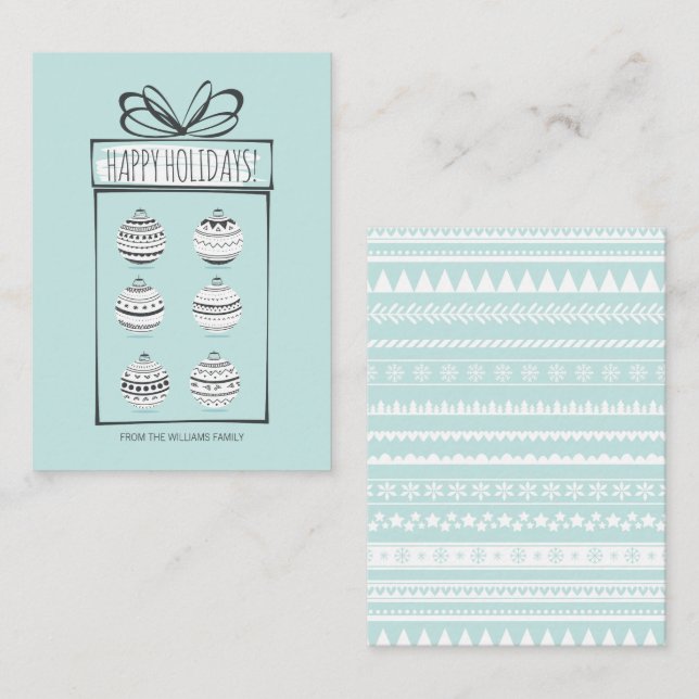 Cartão De Notas Placa de Mini Nota de Feriado de enfeites de natal (Frente/Verso)