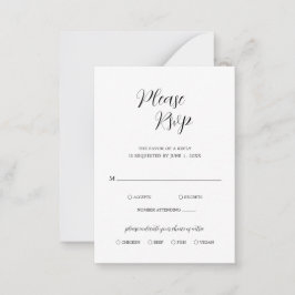 Cartão De Notas Placa de Mini RSVP de Casamento Contemporâneo Simp