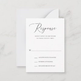 Cartão De Notas Placa de Mini RSVP de Casamento Elegante Simples