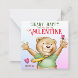 Cartão De Notas Placa de Namorados para sala de aula Beary Happy T