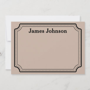 Cartão De Notas Placa de Nome de Mesa Serif Bold Retro Lavanda Noz