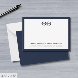 Cartão De Notas Placa de Nota Branca do Marinho de Logotipo Corpor