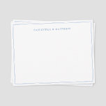 Cartão De Notas Placa de Nota de Casal de Borda Dupla Azul<br><div class="desc">Cartão de Nota de Casal de Borda Dupla Azul - uma nota rápida agradecendo aos amigos,  um convite para uma festa de janto,  visita de fim de semana ou fuga,  etc.</div>