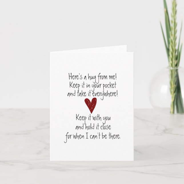 Cartão De Notas Placa de Nota de Hug Pocket (Frente)