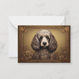 Cartão De Notas Placa de Nota de Poodle de Cobre Emboscada Vintage