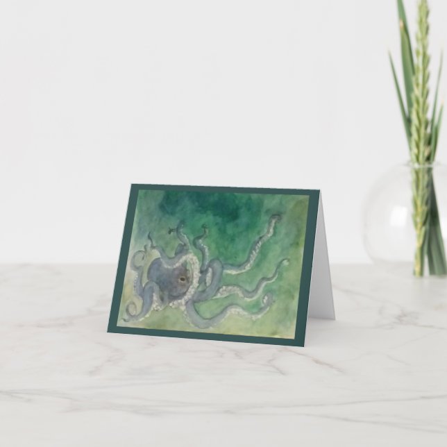 Cartão De Notas Placa de Nota de Vazio Octopus (Frente)