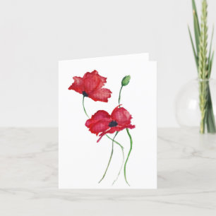 Cartão De Notas Placa de Nota do Vazio da Flor Vermelha