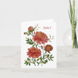 Cartão De Notas Placa de Nota Dobrada de Penônio Rosa