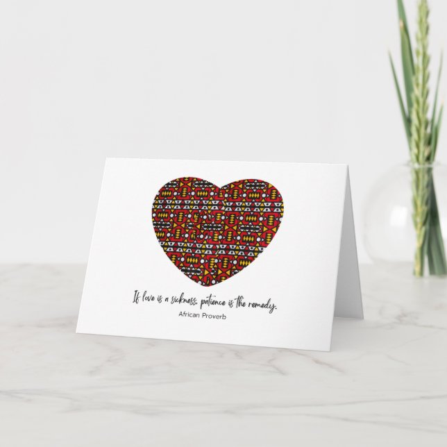 Cartão De Notas Placa de Nota Dobrada do Proverb Africano (Frente)