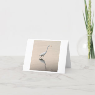 Cartão De Notas Placa de Nota Dobrada Egret Branco do excelente