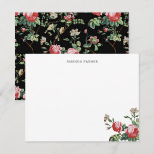 Cartão De Notas Placa de Nota Floral Rosa Rosa Rosa-Rosa-Chic Eleg