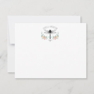 Cartão De Notas Placa de Nota Floral Rustic Dragonfly