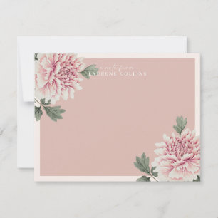 Cartão De Notas Placa de Nota Floral Vintage Botanical Pink
