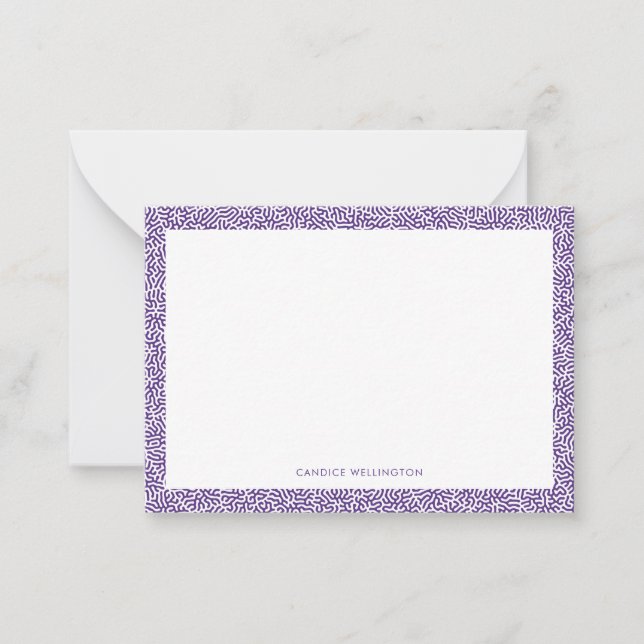 Cartão De Notas Placa de Nota Geométrica de Abstrato Roxo Funky Mo (Frente)