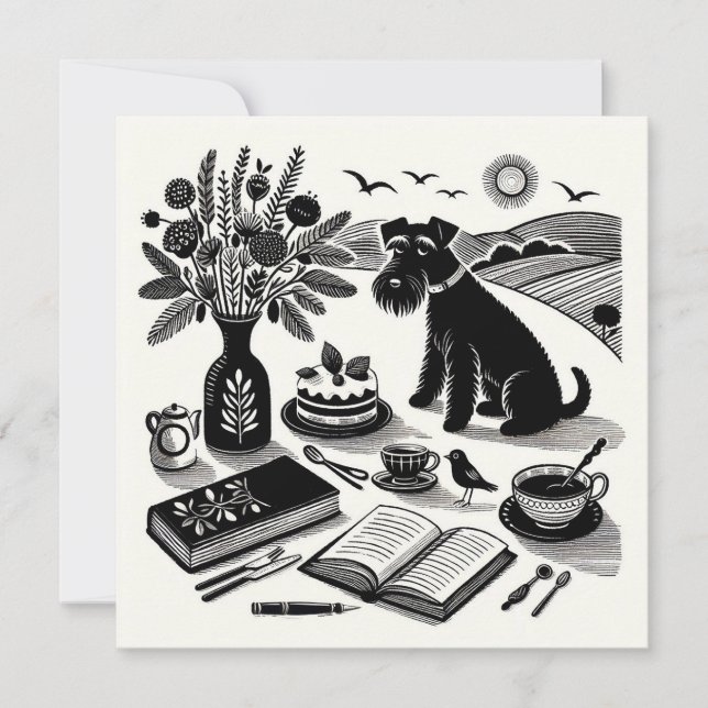 Cartão De Notas Placa de Nota Média Schnauzer (Frente)