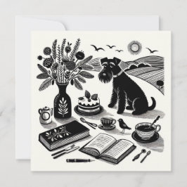 Cartão De Notas Placa de Nota Média Schnauzer