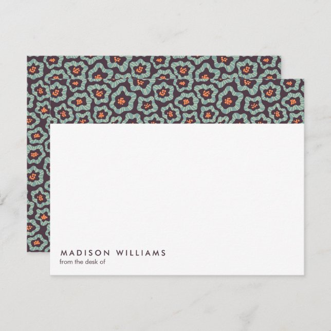 Cartão De Notas Placa de Nota Moderna de Tendência de Na moda de F (Frente/Verso)