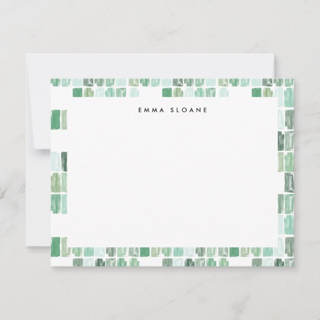 Cartão De Notas Placa de Nota Personalizada de Joel Pintado Verde  (Frente)