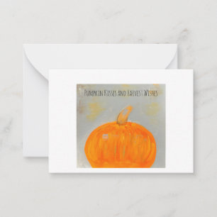 Cartão De Notas Placa de Nota Plana Branca de Pumpkin Kisses