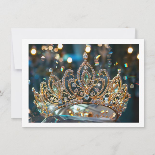 Cartão De Notas Placa de Nota Plana Coroa Pageante (Frente)