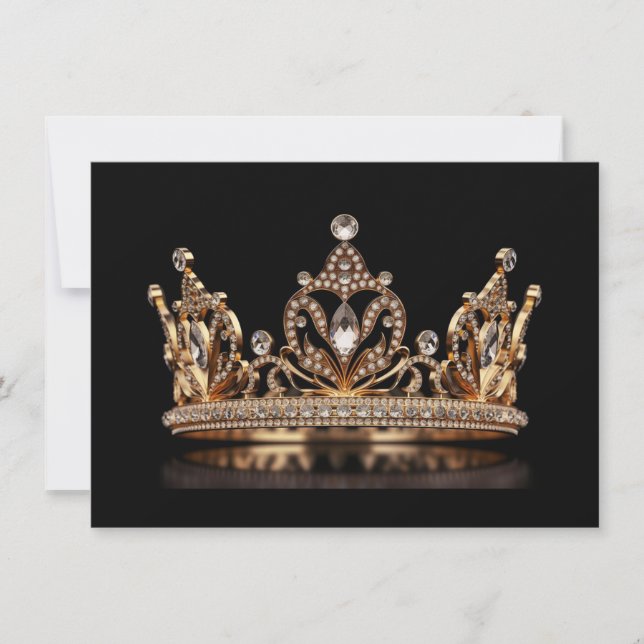 Cartão De Notas Placa de Nota Plana Coroa Pageante (Frente)