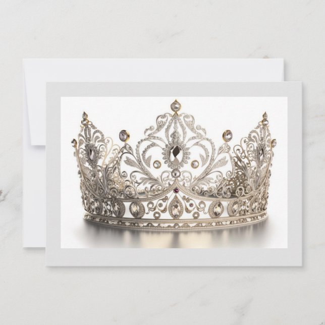 Cartão De Notas Placa de Nota Plana Coroa Pageante (Frente)
