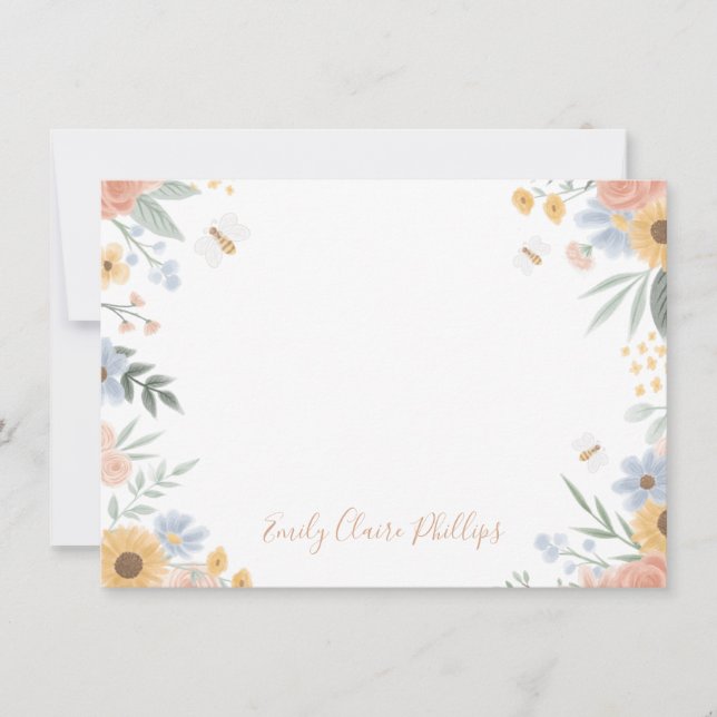 Cartão De Notas Placa de Nota Plana de Abelha Doce Como Pode (Frente)