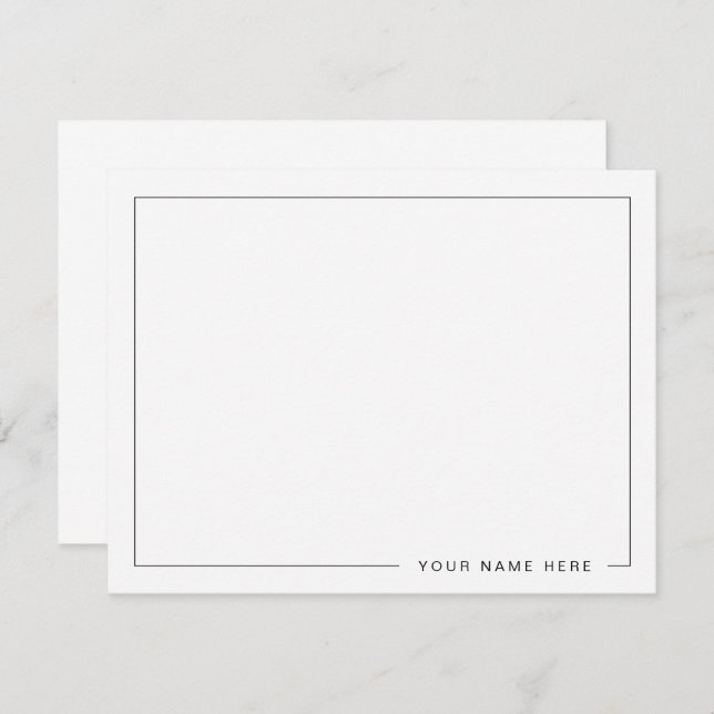 Cartão De Notas Placa de Nota Plana de Cinza Moderna Personalizada (Frente/Verso)