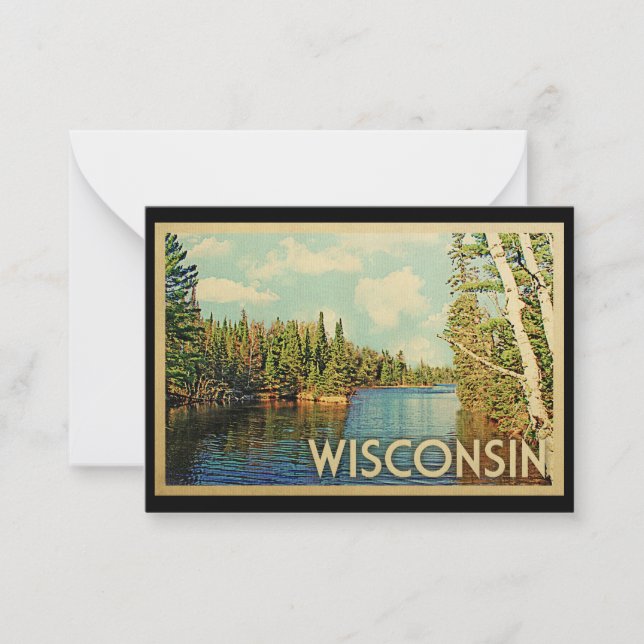 Cartão De Notas Placa de Nota Plana de Wisconsin (Frente)
