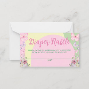Cartão De Notas Placa de Nota Plana do Chá de fraldas Raffle frald