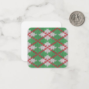 Cartão De Notas Placa de Nota Plana do XMAS ARGYLE KNIT 2.5x2.5
