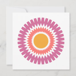 Cartão De Notas Placa de Nota Plana Moderna Sunburst a Rosa e Dour
