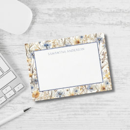 Cartão De Notas Placa de Nota Plana Personalizada de Flor Selvagem