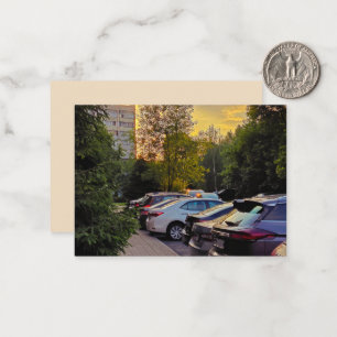 Cartão De Notas Placa de Nota Plana Urbana ouro - Personalizável