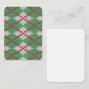 Cartão De Notas Placa de Nota Plana XMAS ARGYLE KNIT 3.5x2.5 / Ver