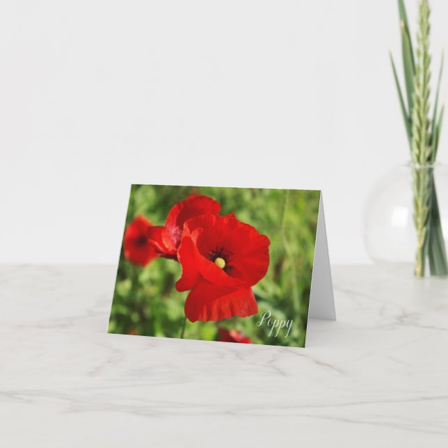 Cartão De Notas Placa de Nota Poppy (Frente)