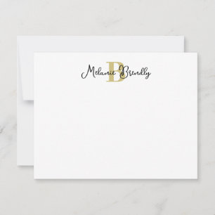 Cartão De Notas Placa de Nota Simples com Script de Na moda Elegan