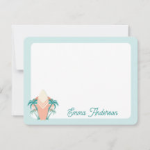 Placa de Nota Tropical de Palmeira de Surfboard Re