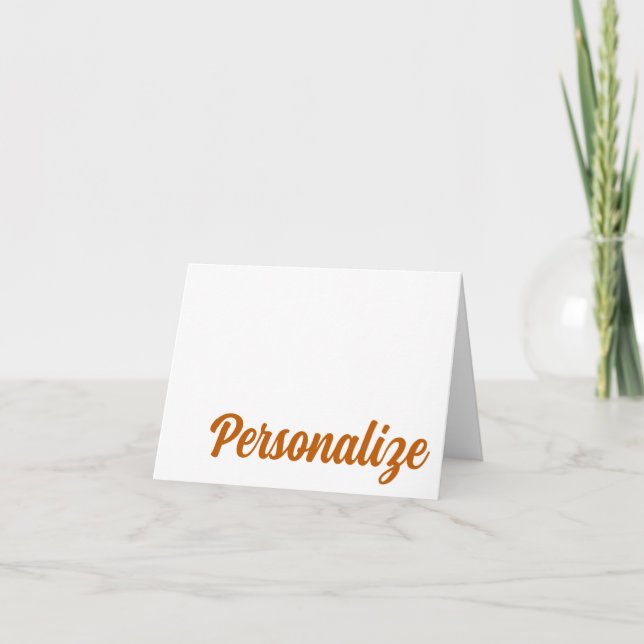 Cartão De Notas Placa de Obrigado Personalizado BURNT ORANGE (Frente)
