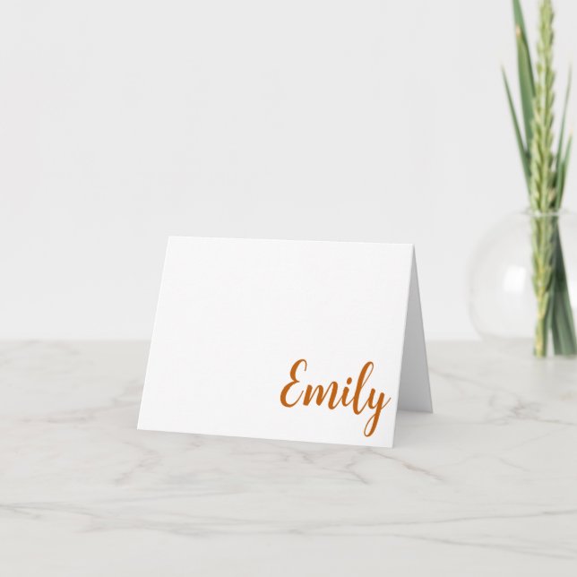 Cartão De Notas Placa de Obrigado Personalizado BURNT ORANGE (Frente)