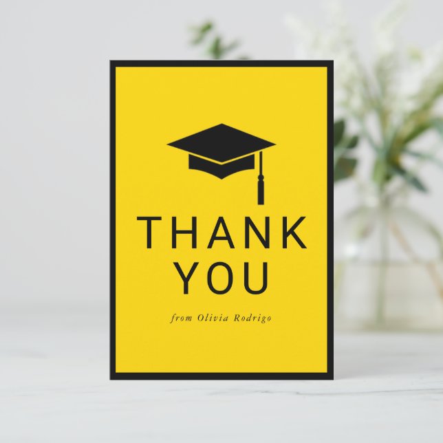 Cartão De Notas Placa de Obrigados de Graduação Elegante para Amig (Em pé/Frente)