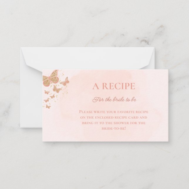 Cartão De Notas Placa de recebimento de Chá de panela de borboleta (Frente)