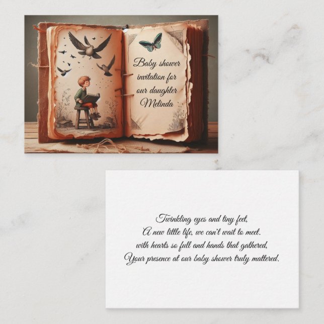 Cartão De Notas Placa de saudação de chá de fraldas (Frente/Verso)