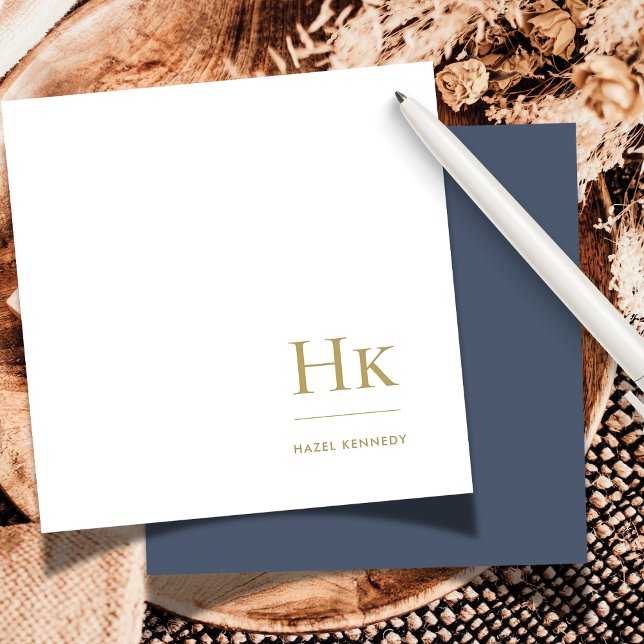 Cartão De Notas Placa de Segurança Social Elegente Simples Monogra (Criador carregado)