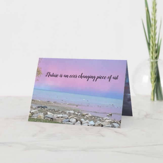 Cartão De Notas Placa Inspiracional "Sempre Mudando Arte" (Frente)