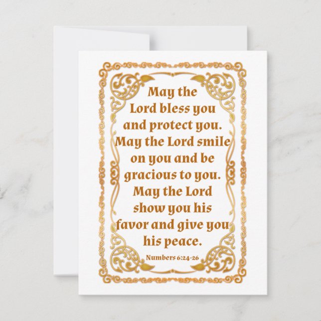 Cartão De Notas Placa Números 6:24-26 (Frente)