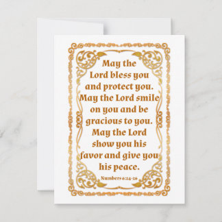 Cartão De Notas Placa Números 6:24-26