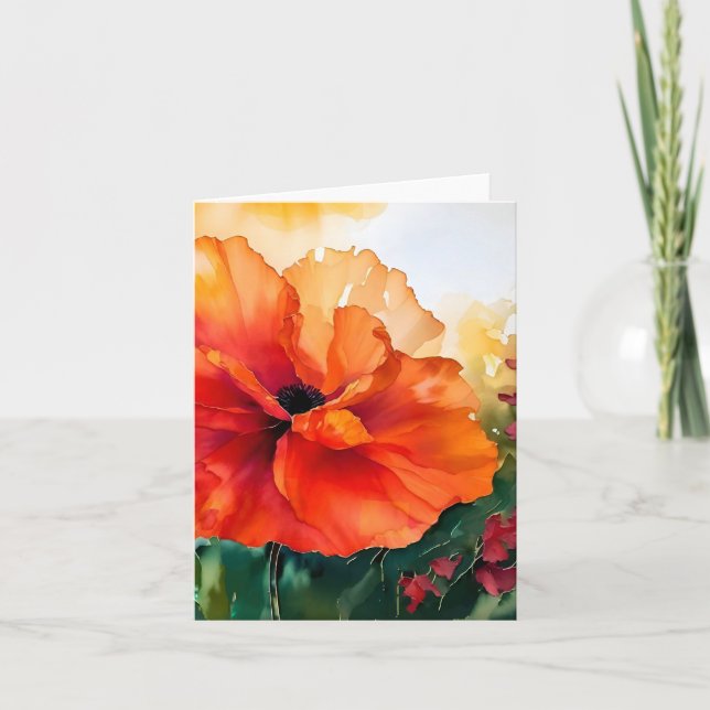 Cartão De Notas Placa pequena de papoila da manhã gloriosa (Frente)